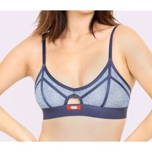 NWT Your Parade Silky Mesh Sheer Cutout Triangle Bralette  size-XL